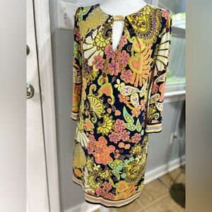 Trina Turk Melia Print Jersey Shift Dress - Spring‎ Floral Paisley - Size 4